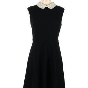 NWT Betsey Johnson classic black dress with white pearl collar, size 6
